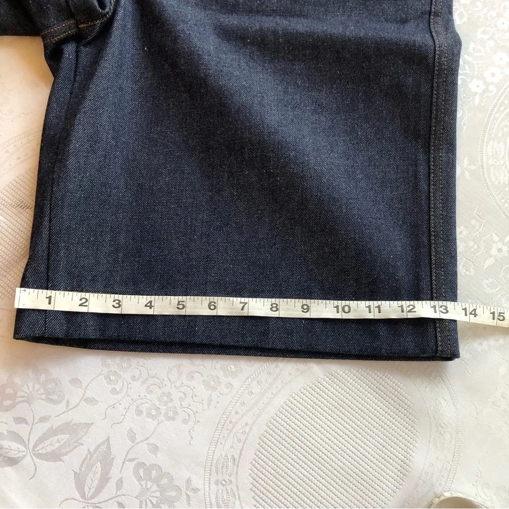 Gucci Dark Blue Raw Denim Jeans Bermuda Shorts Men's Size 52 Front Zip/Button